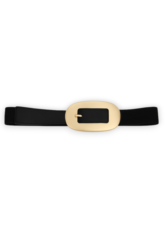 Γυναικεία ζώνη σε μαύρο με οβάλ χρυσή αγκράφα – PerfectDress.gr