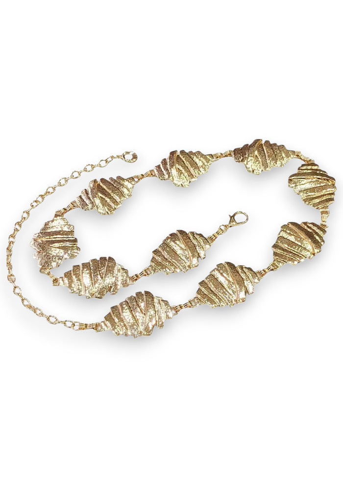 Γυναικεία χρυσή ζώνη αλυσίδα με σπειροειδή γεωμετρικά στοιχεία