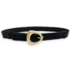 μαύρη suede ζώνη με χρυσή αγκράφα